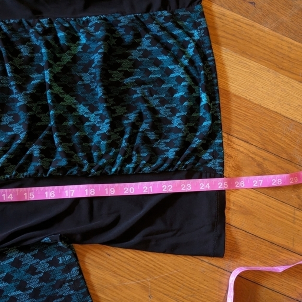 Dana Buchman Medium Green &‎ Black Long Sleeve Shirt w/ Ruching - Picture 10 of 10